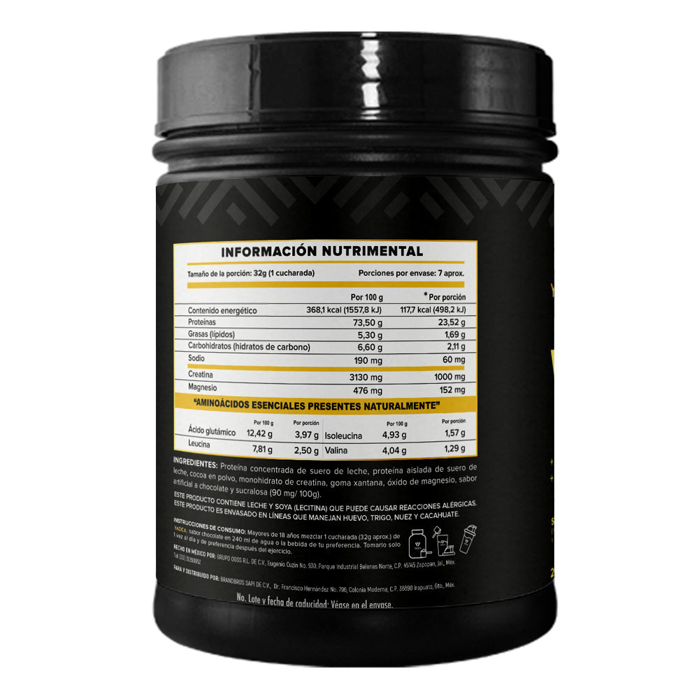 Proteina Whey, Yaoca, 250g, 23g de Proteina, Sabor Chocolate